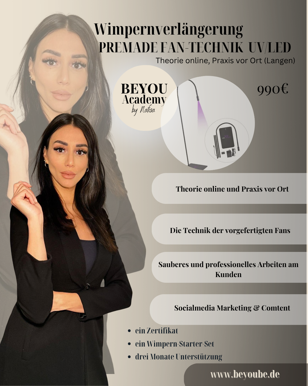 Wimpern Premade Fan Technik UV/LED